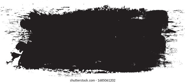 Black brush stroke isolated on white background. Trendy brush stroke for black ink paint, grunge backdrop, dirt banner, watercolor design and dirty texture. Brush stroke vector illustration