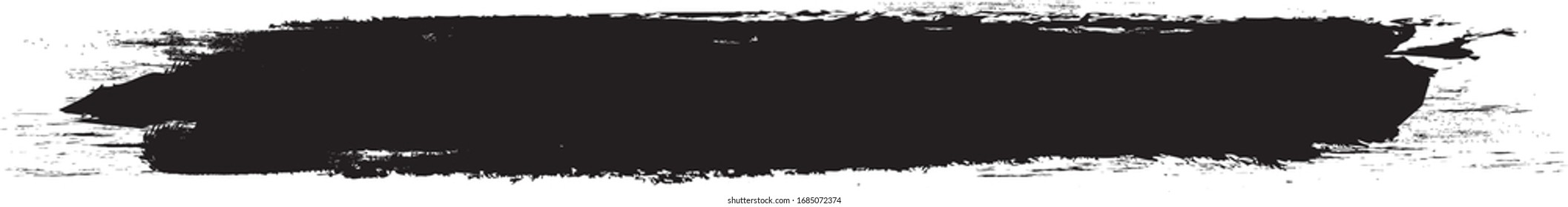 Black brush stroke isolated on white background. Trendy brush stroke for black ink paint, grunge backdrop, dirt banner, watercolor design and dirty texture. Brush stroke vector illustration