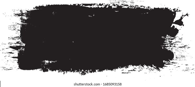 Black brush stroke isolated on white background. Trendy brush stroke for black ink paint, grunge backdrop, dirt banner, watercolor design and dirty texture. Brush stroke vector illustration