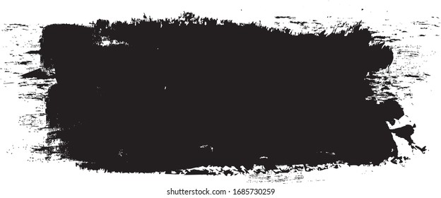 Black brush stroke isolated on white background. Trendy brush stroke for black ink paint, grunge backdrop, dirt banner, watercolor design and dirty texture. Brush stroke vector illustration