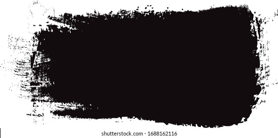 Black brush stroke isolated on white background. Trendy brush stroke for black ink paint, grunge backdrop, dirt banner, watercolor design and dirty texture. Brush stroke vector illustration