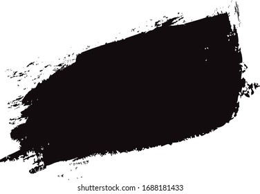 Black brush stroke isolated on white background. Trendy brush stroke for black ink paint, grunge backdrop, dirt banner, watercolor design and dirty texture. Brush stroke vector illustration