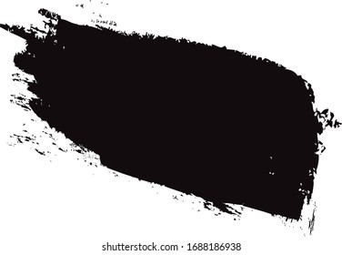 Trazo de pincel negro aislado en fondo blanco. Trazo de pincel de moda para pintura de tinta negra, fondo de grunge, banner de suciedad, diseño de acuarela y textura sucia. Ilustración vectorial de pincel