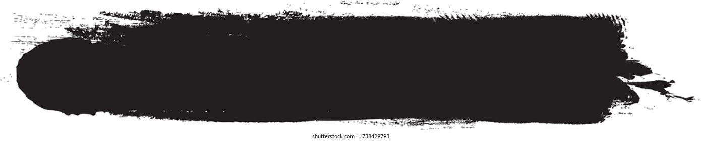 Black brush stroke isolated on white background. Trendy brush stroke for black ink paint, grunge backdrop, dirt banner, watercolor design and dirty texture. Brush stroke vector illustration
