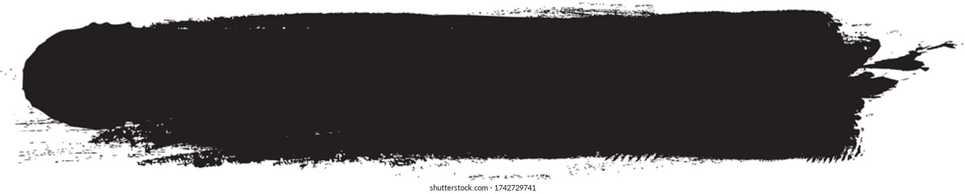 Golpe de pincel negro aislado sobre fondo blanco. Pinza de pincel de moda para pintura de tinta negra, fondo de fondo de grunge, banner de suciedad, diseño de acuarela y textura sucia. Ilustración vectorial de pincel