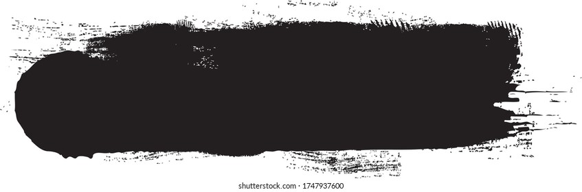 Black brush stroke isolated on white background. Trendy brush stroke for black ink paint, grunge backdrop, dirt banner, watercolor design and dirty texture. Brush stroke vector illustration