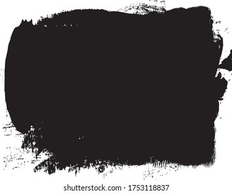 Black brush stroke isolated on white background. Trendy brush stroke for black ink paint, grunge backdrop, dirt banner, watercolor design and dirty texture. Brush stroke vector illustration