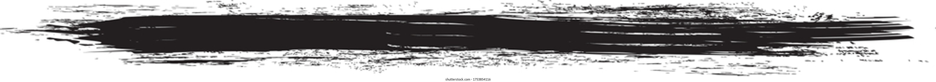 Black brush stroke isolated on white background. Trendy brush stroke for black ink paint, grunge backdrop, dirt banner, watercolor design and dirty texture. Brush stroke vector illustration