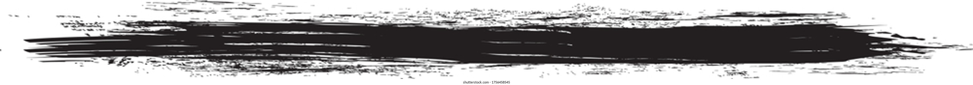 Black brush stroke isolated on white background. Trendy brush stroke for black ink paint, grunge backdrop, dirt banner, watercolor design and dirty texture. Brush stroke vector illustration