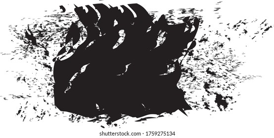 Black brush stroke isolated on white background. Trendy brush stroke for black ink paint, grunge backdrop, dirt banner, watercolor design and dirty texture. Brush stroke vector illustration