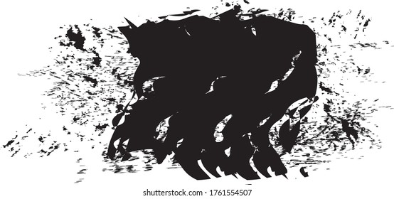 Black brush stroke isolated on white background. Trendy brush stroke for black ink paint, grunge backdrop, dirt banner, watercolor design and dirty texture. Brush stroke vector illustration