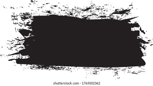 Golpe de pincel negro aislado sobre fondo blanco. Pinza de pincel de moda para pintura de tinta negra, fondo de fondo de grunge, banner de suciedad, diseño de acuarela y textura sucia. Ilustración vectorial de pincel