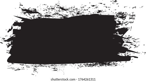 Golpe de pincel negro aislado sobre fondo blanco. Pinza de pincel de moda para pintura de tinta negra, fondo de fondo de grunge, banner de suciedad, diseño de acuarela y textura sucia. Ilustración vectorial de pincel