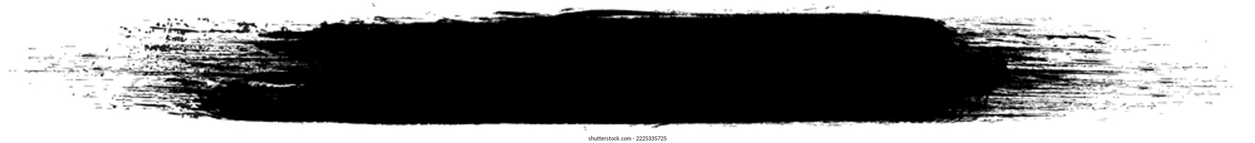 Black brush stroke isolated on background. Paint brush stroke vector for black ink paint, grunge design element, dirt banner, watercolor design, dirty texture. Trendy brush stroke, vector illustration