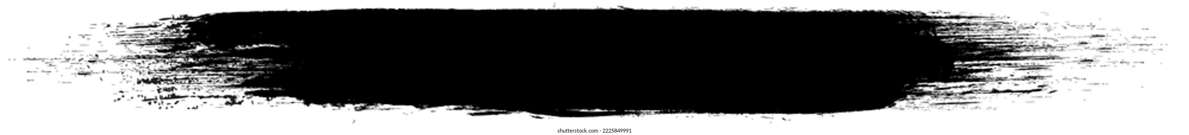 Golpe de pincel negro aislado en el fondo. Vector de trazo de pincel para pintura de tinta negra, elemento de diseño de grunge, banner de suciedad, diseño de acuarela, textura sucia. Icono de pincel de moda, ilustración vectorial