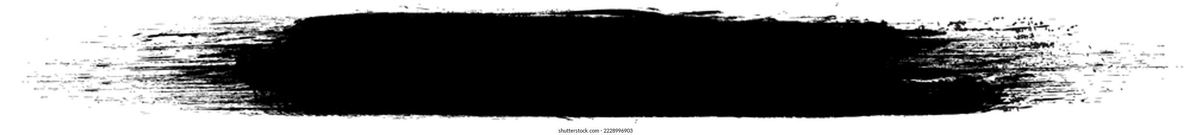 Black brush stroke isolated on background. Paint brush stroke vector for black ink paint, grunge design element, dirt banner, watercolor design, dirty texture. Trendy brush stroke, vector illustration