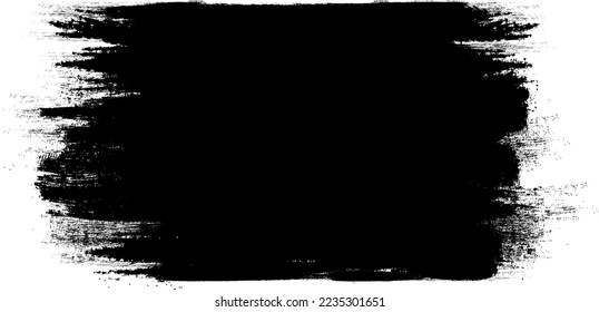 Black brush stroke isolated on background. Paint brush stroke vector for black ink paint, grunge design element, dirt banner, watercolor design, dirty texture. Trendy brush stroke, vector illustration