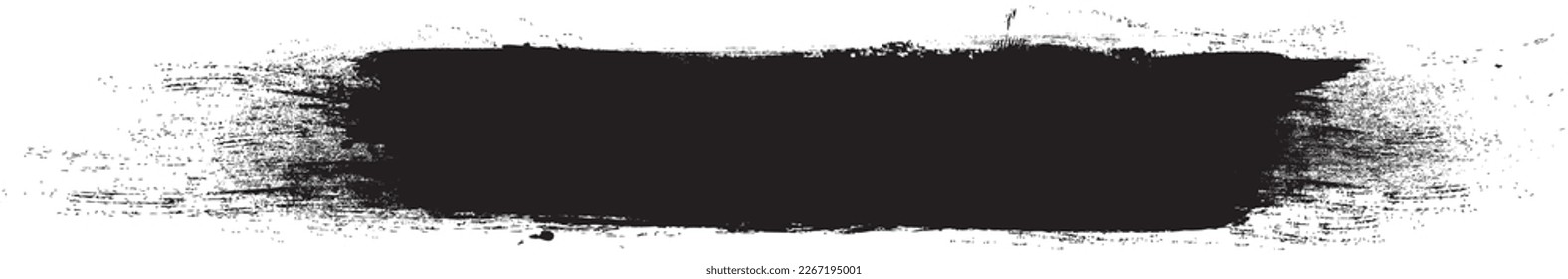 Black brush stroke isolated on background. Paint brush stroke vector for black ink paint, grunge design element, dirt banner, watercolor design, dirty texture. Trendy brush stroke, vector illustration