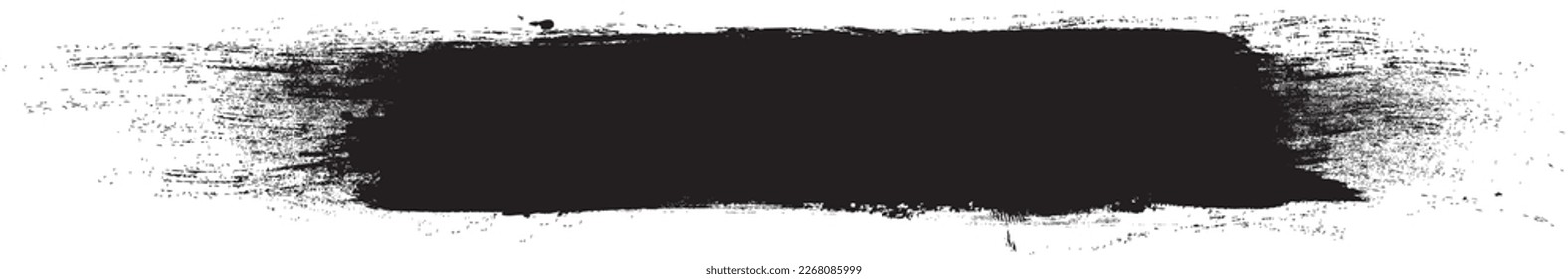 Black brush stroke isolated on background. Paint brush stroke vector for black ink paint, grunge design element, dirt banner, watercolor design, dirty texture. Trendy brush stroke, vector illustration