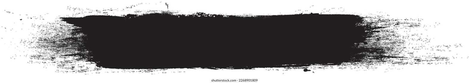 Black brush stroke isolated on background. Paint brush stroke vector for black ink paint, grunge design element, dirt banner, watercolor design, dirty texture. Trendy brush stroke, vector illustration