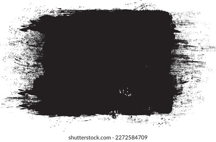 Black brush stroke isolated on background. Paint brush stroke vector for black ink paint, grunge design element, dirt banner, watercolor design, dirty texture. Trendy brush stroke, vector illustration