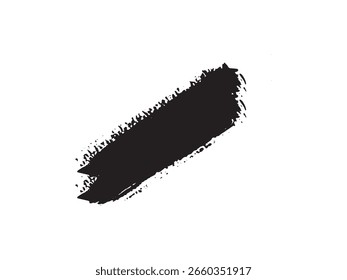 Una pincelada negra aislada sobre un fondo blanco, ideal para añadir textura y profundidad a tus proyectos de diseño. Este versátil gel