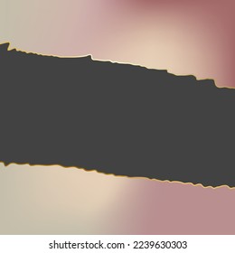 Razo del pincel negro sobre el fondo del gradiente de malla. Marco cuadrado estético. Plantilla de diseño de estilo Boho para afiches, papel pintado, titular, logotipo, banner de venta. Ilustración vectorial, eps 10