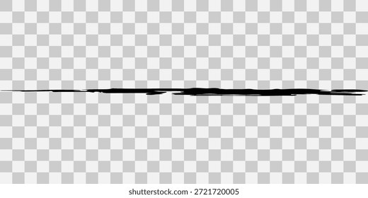 Black brush stroke on transparent background