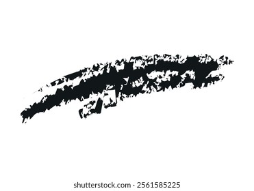 Black brush stroke on white background