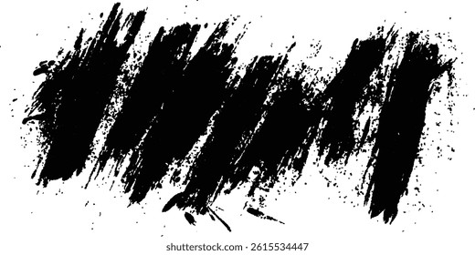 Black brush stroke on white background. Abstract black in splash, paint, brush strokes, stain grunge isolated on white background, Black staine brush, grunge banner, hand drawn splash,	
