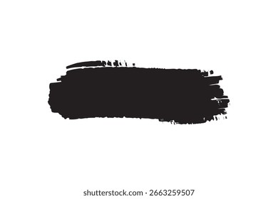 A black brush stroke on a white background. Perfect for adding a touch of grunge to your designs. Use it as a background, element, or decoration. 