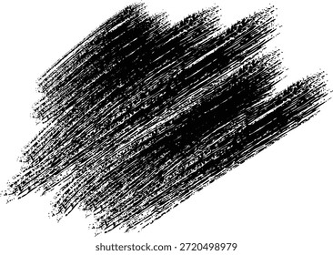 Ein schwarzer Pinselstrich auf weißem Hintergrund