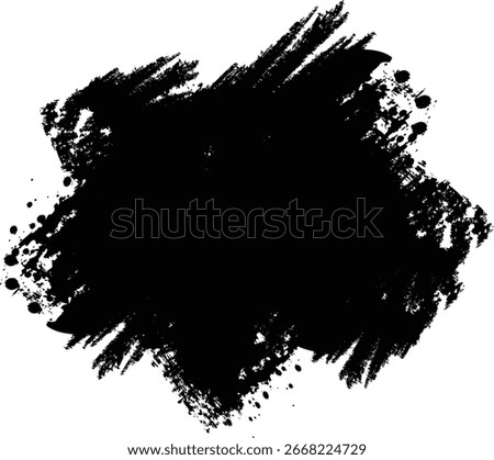 Black brush stroke on white background. Ink calligraphic brush stroke vector. Black ink brush strokes. Grunge design elements. Big grunge stroke. Dirty brush texture banners.
