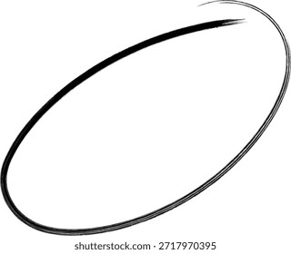 Forma ovalada de la carrera de pincel negra sobre fondo blanco elipse