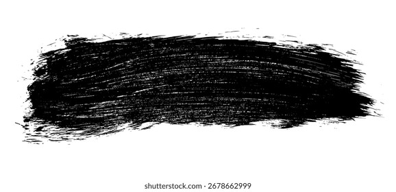 Pinceladas abstractas negras. Tinción de tinta aislada sobre fondo blanco. Elementos de diseño con textura granulada. Ilustración vectorial, EPS 10.