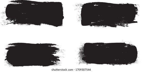 Trazo de pincel negro aislado en fondo blanco. Vector de trazo de pincel moderno para pintura de tinta negra, fondo de fondo de grunge, banner de suciedad, diseño de acuarela y textura sucia. Ilustración vectorial de pincel