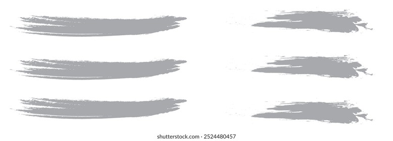 Black brush stroke set isolated on background. Paint brush stroke vector for ink paint, grunge design element, dirt banner, watercolor design, dirty texture. Trendy brush stroke, vector illustration
