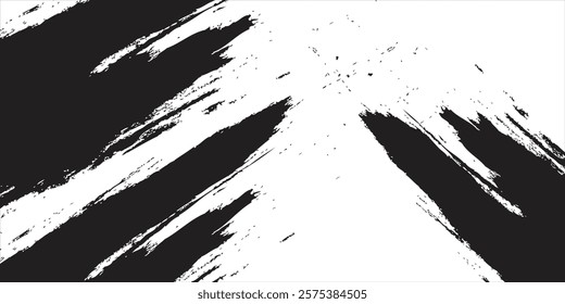 Black brush stroke set isolated on background. Paint brush stroke vector for ink paint, grunge design element, dirt banner, watercolor design, dirty texture. Trendy brush stroke, vector illustration