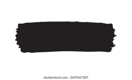 Black brush stroke shape isolated on white background