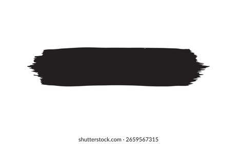 Black brush stroke shape isolated on white background