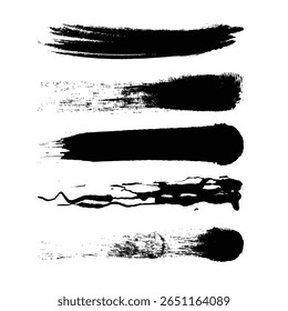 Traçado simples de pincel preto isolado no plano de fundo. Pintar vetor de traçado de pincel para tinta, elemento de design grunge, faixa de sujeira, design de aquarela, vetor de pincel moderno.