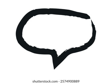 Black brush stroke speech bubble icon
