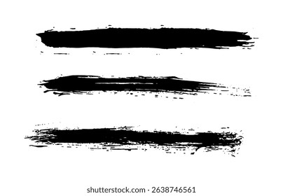 black brush stroke template set