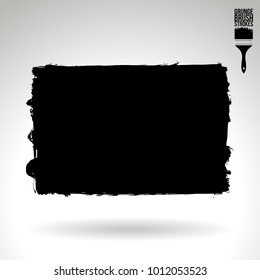 Black brush stroke and texture. Grunge vector abstract hand - painted element. Underline and border design.