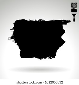 Black brush stroke and texture. Grunge vector abstract hand - painted element. Underline and border design.