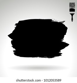 Black brush stroke and texture. Grunge vector abstract hand - painted element. Underline and border design.