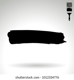 Black brush stroke and texture. Grunge vector abstract hand - painted element. Underline and border design.