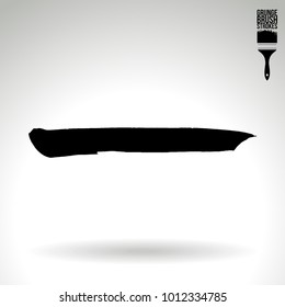 Black brush stroke and texture. Grunge vector abstract hand - painted element. Underline and border design.