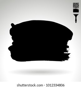 Black brush stroke and texture. Grunge vector abstract hand - painted element. Underline and border design.
