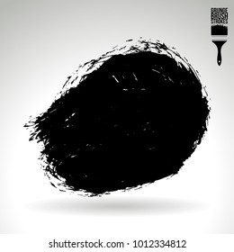 Black brush stroke and texture. Grunge vector abstract hand - painted element. Underline and border design.